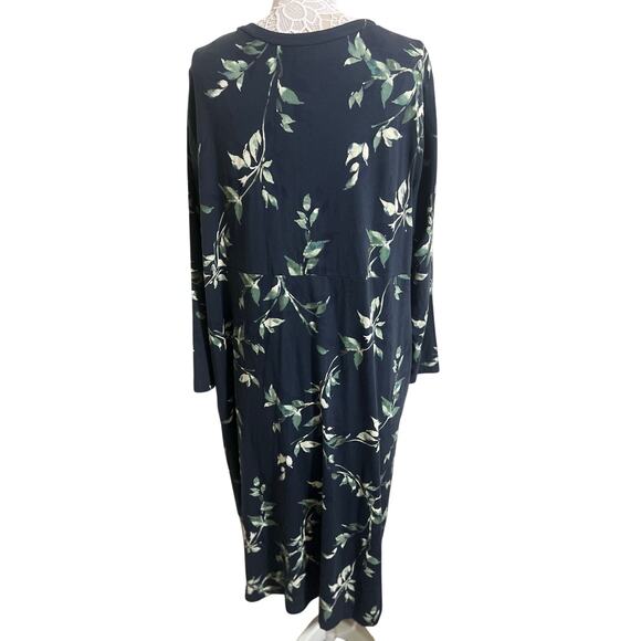 J.Jill PureJill Gray Floral Long Sleeve Maxi Dress NWT Women’s Size 2X - Picture 4 of 8